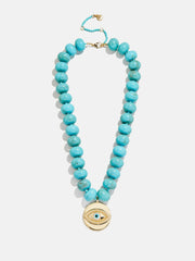 Joan Semi-Precious Evil Eye Necklace - Gold/Turquoise