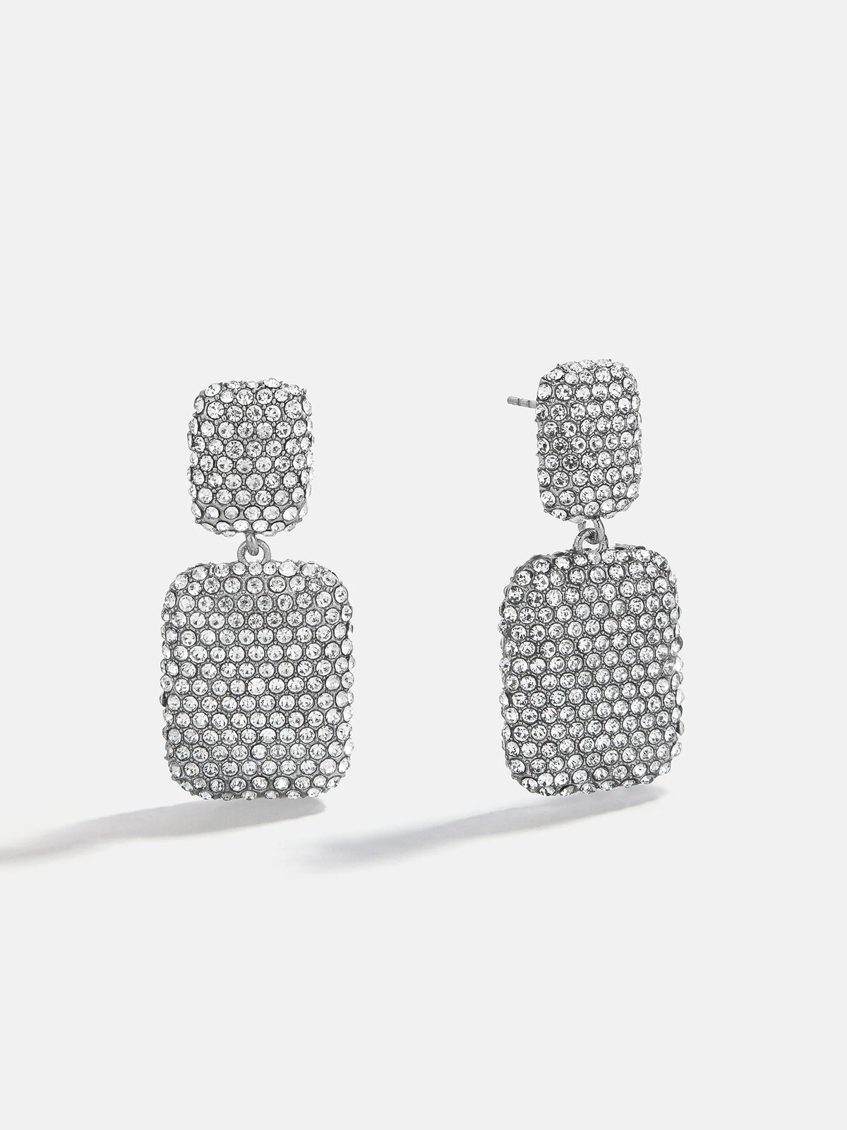 Tara Drop Earrings - Silver/Pavé