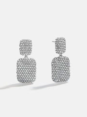 Tara Drop Earrings - Silver/Pavé