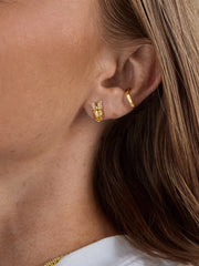 Disney Daisy Duck 18K Gold Plated Sterling Silver Crystal Studs - Daisy Duck