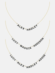 14K Gold Custom Multi Name Necklace - 4 Names