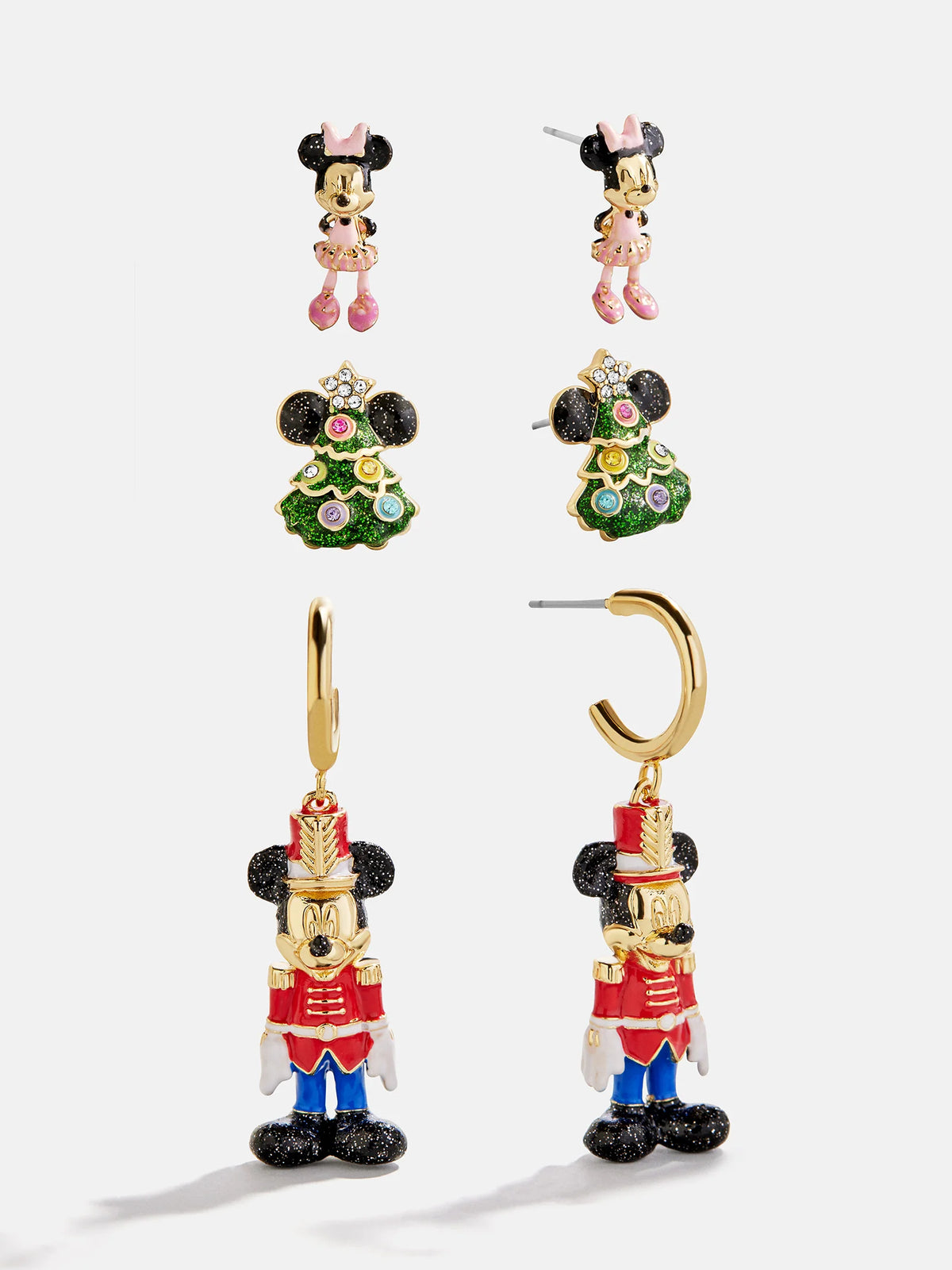 Disney Mickey Mouse & Minnie Mouse Nutcracker Earring Set - Multi