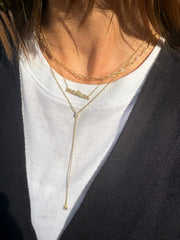 18K Gold Custom Nameplate Necklace - Mini Script