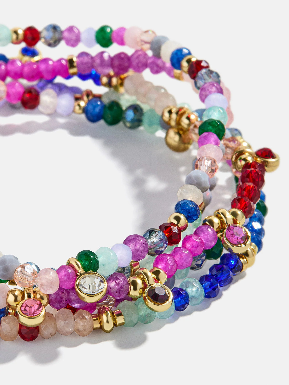 Indya Semi-Precious Layered Bracelet Set - Dark Multi