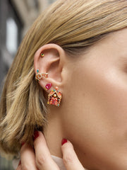 Merry & Bright Christmas Ear Cuff - Gold/Multi