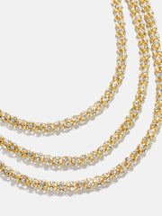 Crystal Layered Necklace - Gold/Pavé