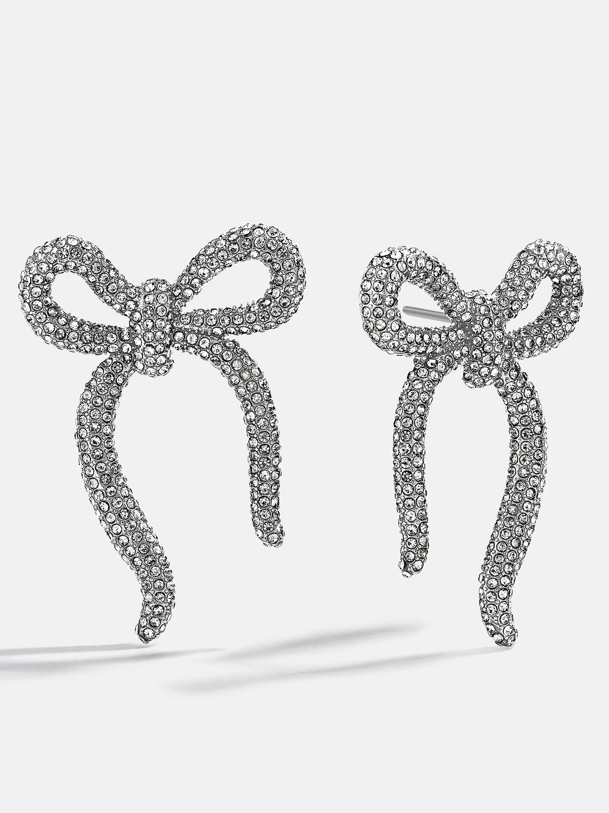 Suki Bow Earrings - Silver/Pavé