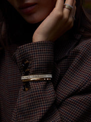 Helena Crystal Hinge Bangle - Gold/Pavé