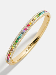Helena Crystal Hinge Bangle - Gold/Multi
