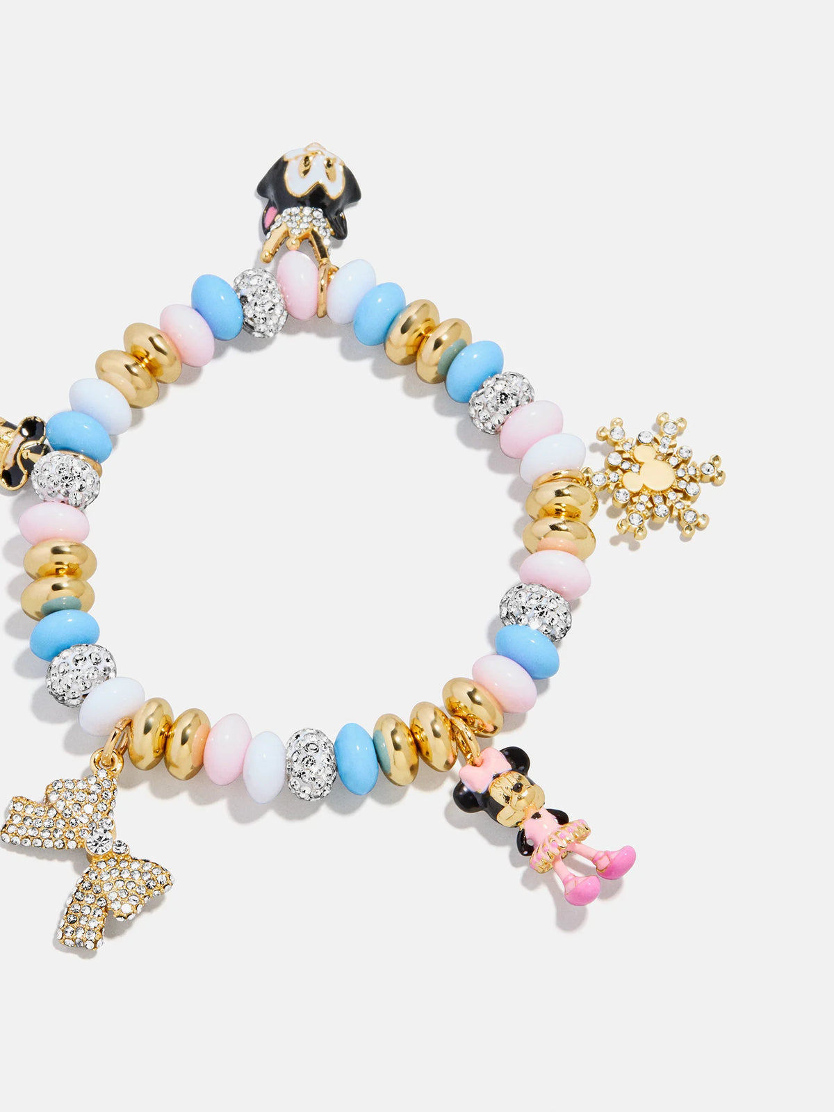 Disney Mickey Mouse & Minnie Mouse Nutcracker Charm Bracelet - Pink/Blue