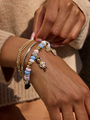 Disney Mickey Mouse & Minnie Mouse Nutcracker Charm Bracelet - Pink/Blue