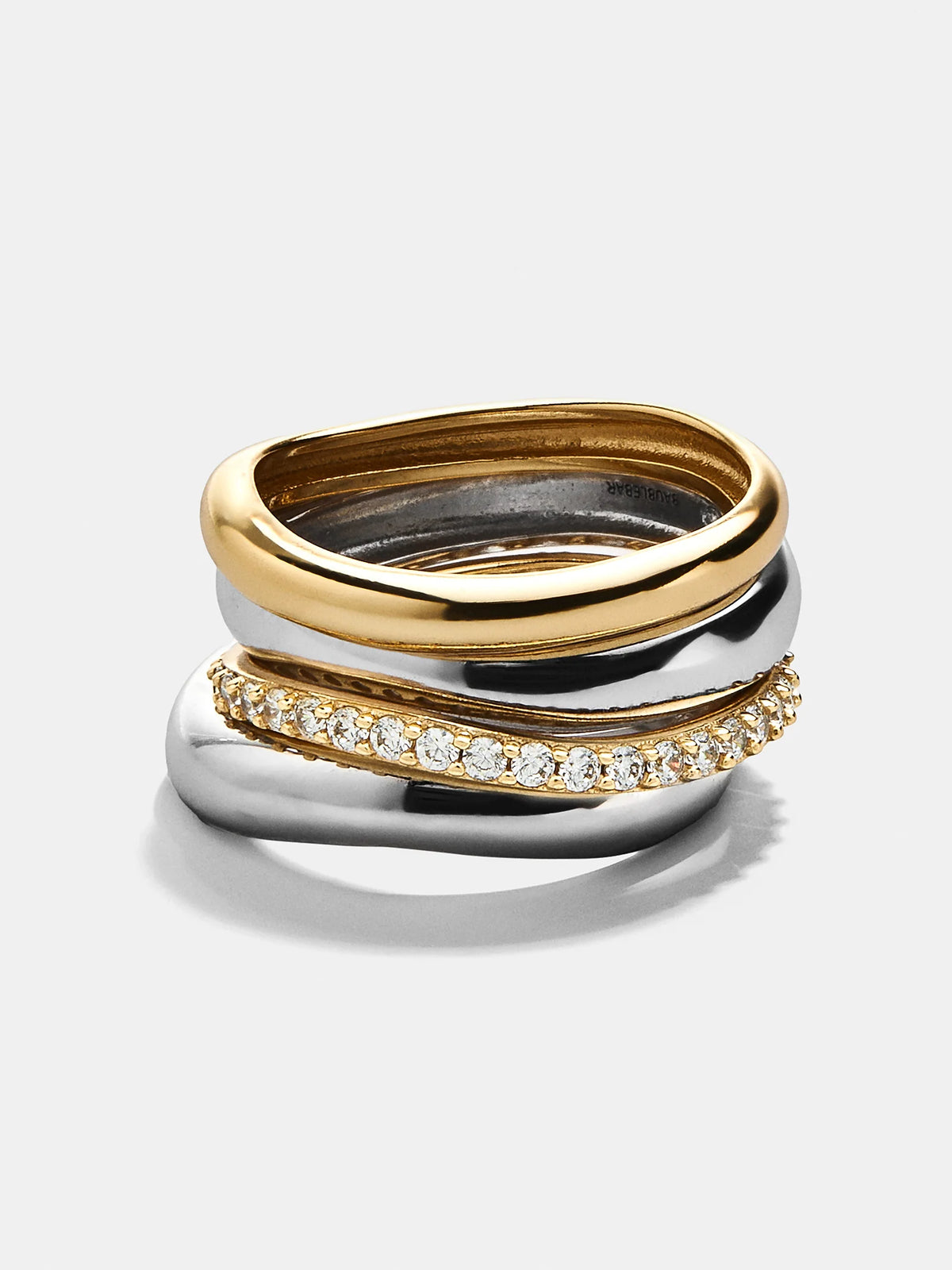 Gina 18K Gold Ring Set - Gold/Silver