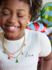 Merry Christmas Kids’ Charm Necklace - Christmas Tree