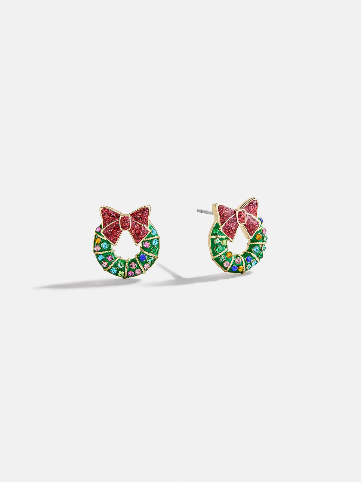 Deck The Halls Stud Earrings - Holiday Wreath