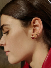 Reindeer Ride Crawler Earrings - Reindeer Sleigh