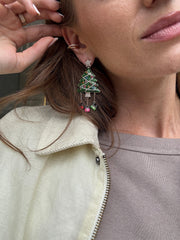 Disney Mickey Mouse Christmas Tree Statement Earrings - Christmas Tree