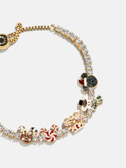 Disney Mickey Mouse Holiday Tennis Bracelet - Gold/Pavé