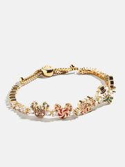 Disney Mickey Mouse Holiday Tennis Bracelet - Gold/Pavé