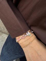 Disney Mickey Mouse Holiday Tennis Bracelet - Gold/Pavé