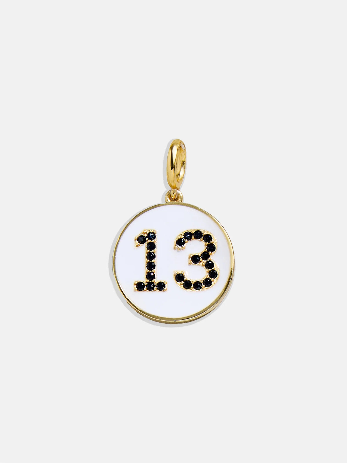 Enamel Number Custom Charm - Gold