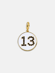 Enamel Number Custom Charm - Gold