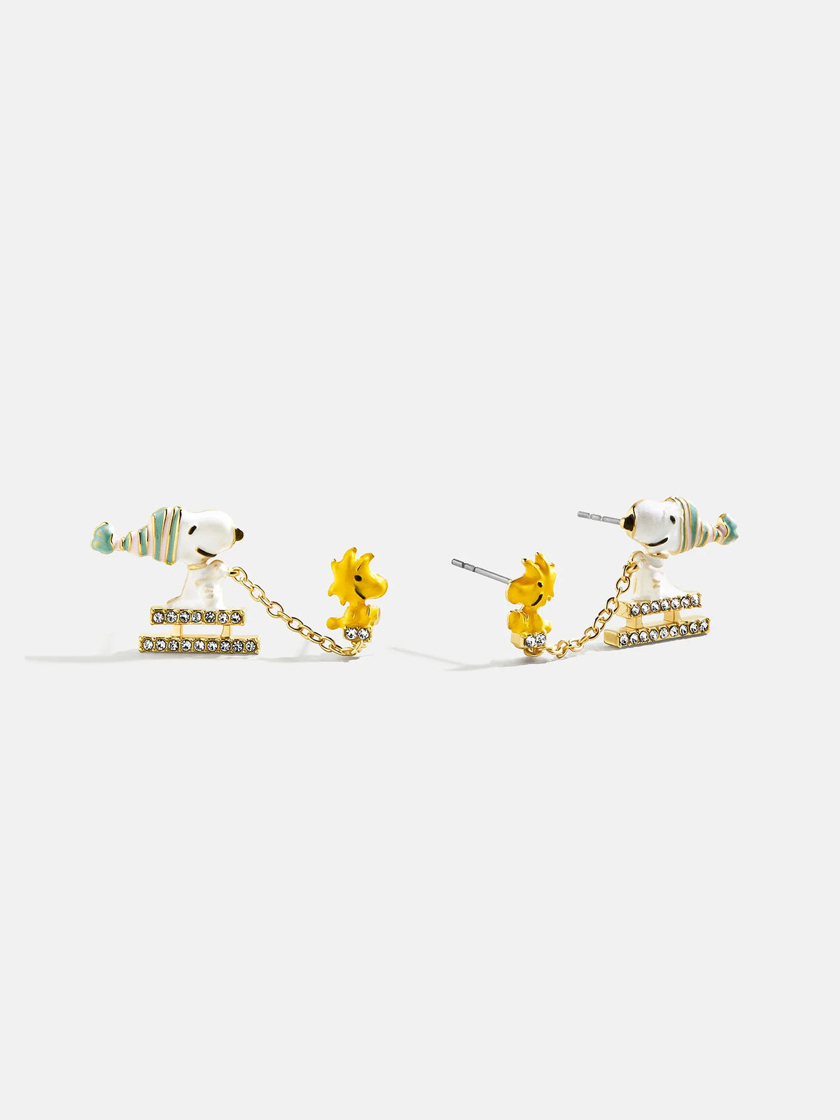 Peanuts Snoopy & Woodstock Sledding Earrings - Snoopy & Woodstock