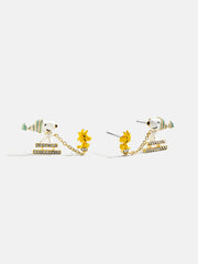 Peanuts Snoopy & Woodstock Sledding Earrings - Snoopy & Woodstock