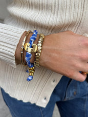 Knotty Initial Custom Bracelet - Royal Blue/White