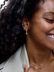 Varsity Number Custom Huggie Earrings - Gold Single Digit