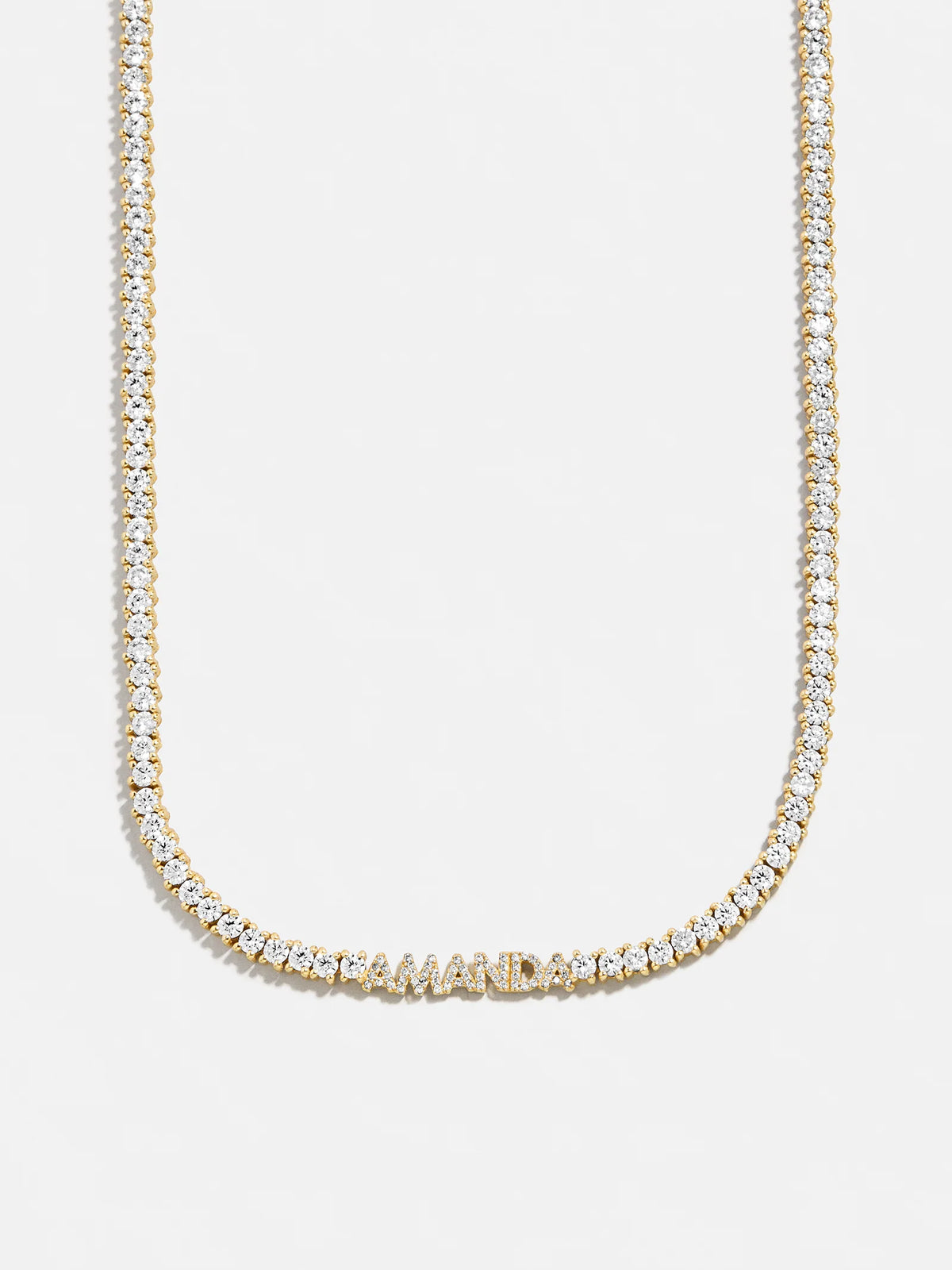 Billie 18K Gold Tennis Custom Nameplate Necklace - Mini Block