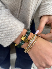 Knotty Initial Custom Bracelet - Dark Green