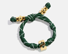 Knotty Varsity Number Custom Bracelet - Dark Green Single Digit