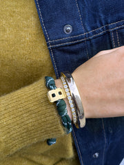 Knotty Varsity Number Custom Bracelet - Dark Green Single Digit