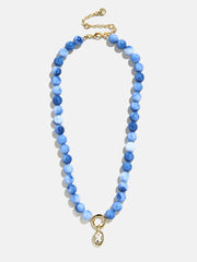 Janette Beaded Ring Necklace - Sodalite