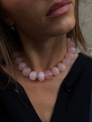 Joan Semi-Precious Necklace - Rose Quartz