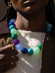 Jane Beaded Necklace - Blue Multi