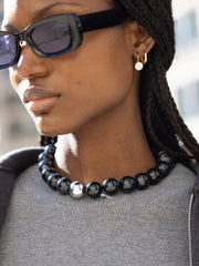 Jane Beaded Necklace - Obsidian
