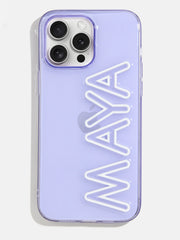Fine Line Custom iPhone Case - Transparent Purple/White