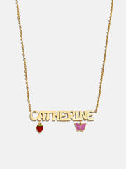 Waterproof Kids’ Custom Nameplate Charm Necklace - Gold