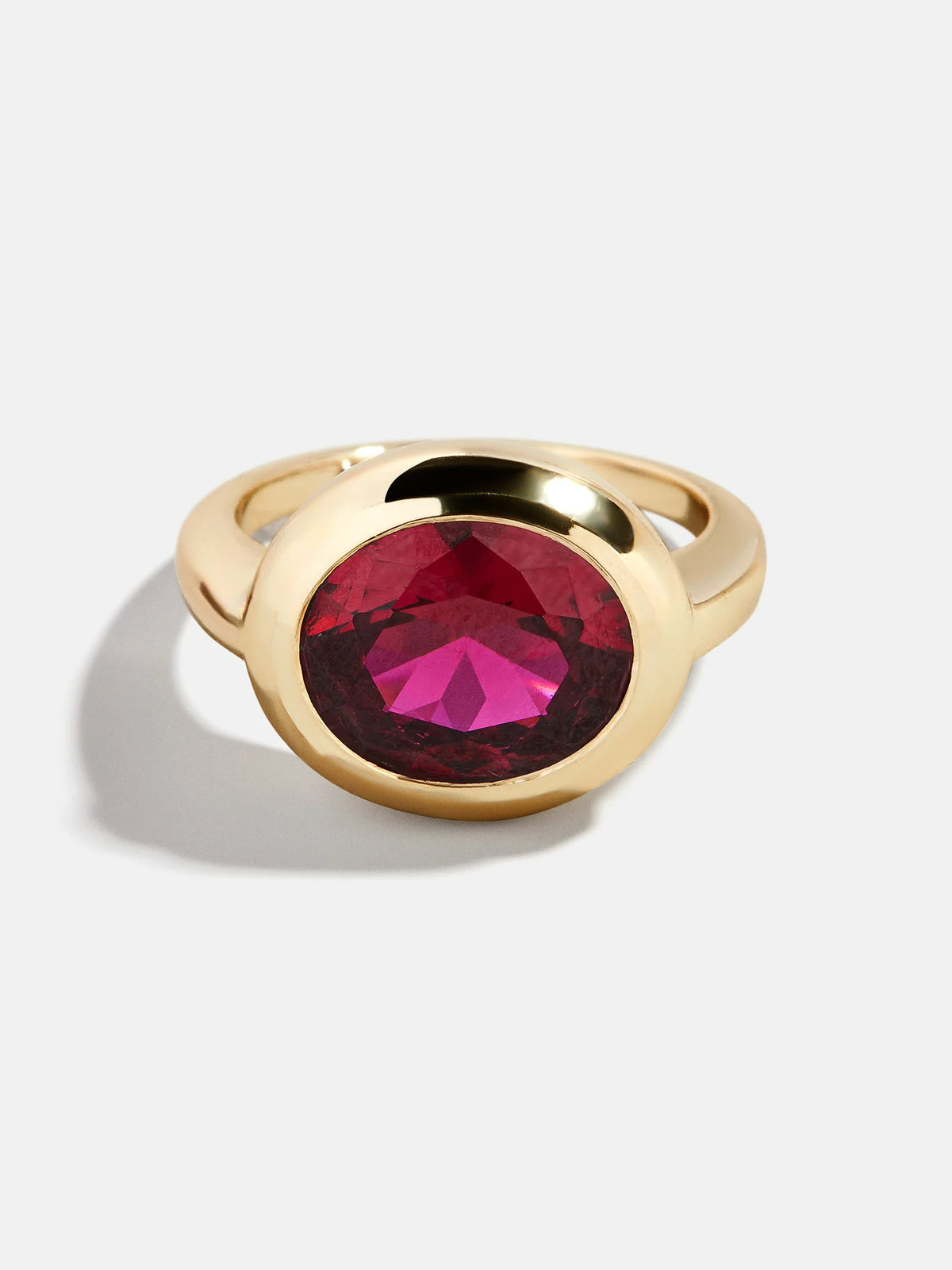 Gold Cubic Zirconia Custom Birthstone Ring - Ruby