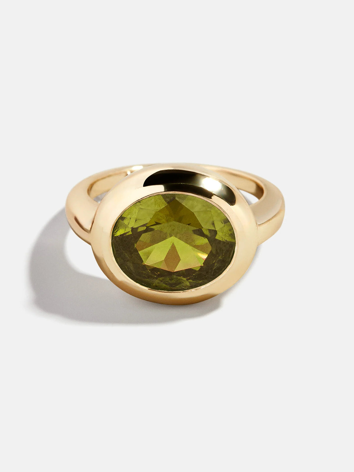 Gold Cubic Zirconia Custom Birthstone Ring - Peridot