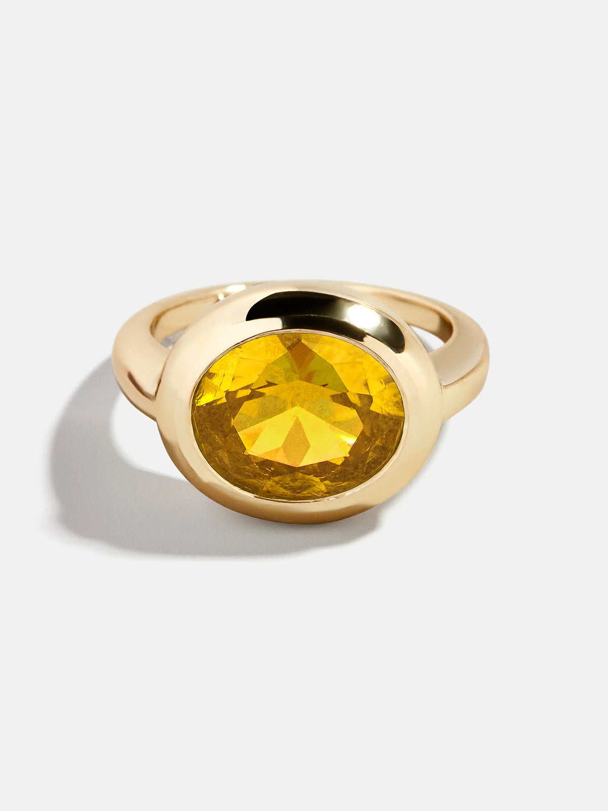 Gold Cubic Zirconia Custom Birthstone Ring - Topaz