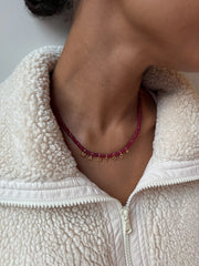 Mini Semi-Precious Custom Necklace - Red Jasper