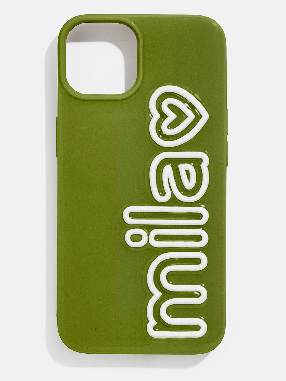 Fine Line Custom iPhone Case - Olive/White