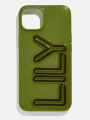 Fine Line Custom iPhone Case - Olive/Brown