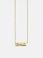 18K Gold Custom Nameplate Necklace - Bold