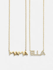 18K Gold Custom Nameplate Necklace - Organic