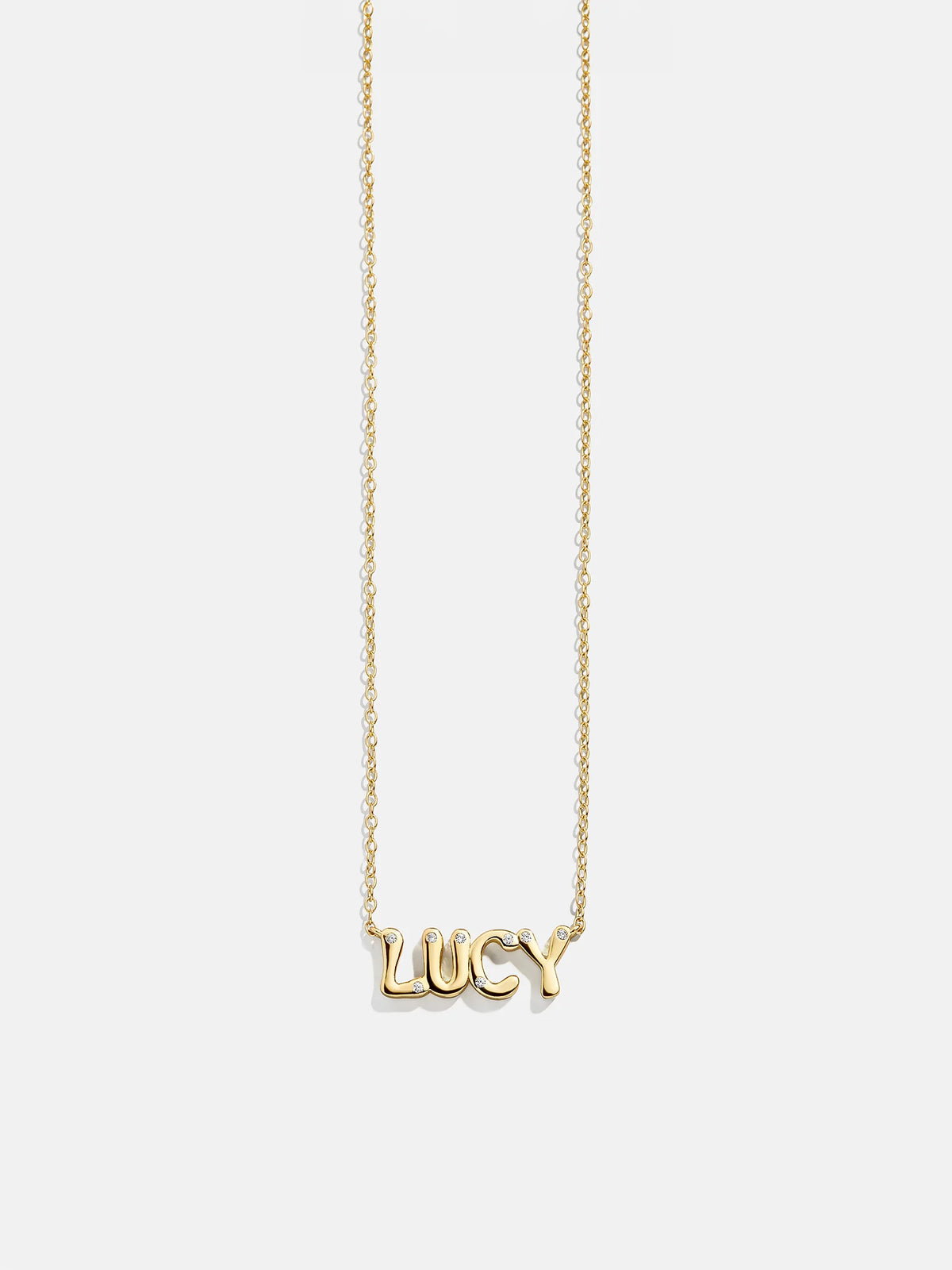 18K Gold Custom Nameplate Necklace - Bubble