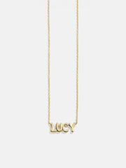 18K Gold Custom Nameplate Necklace - Bubble