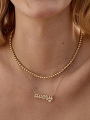 18K Gold Custom Nameplate Necklace - Luxe